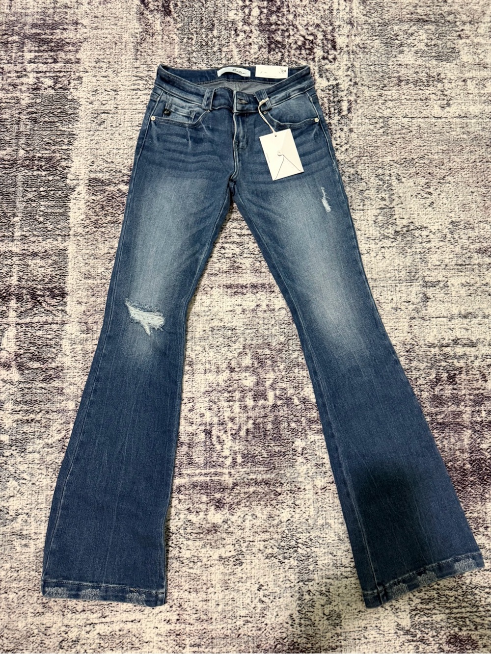 Kancan Women's Distressed Bootcut Jeans - Blue